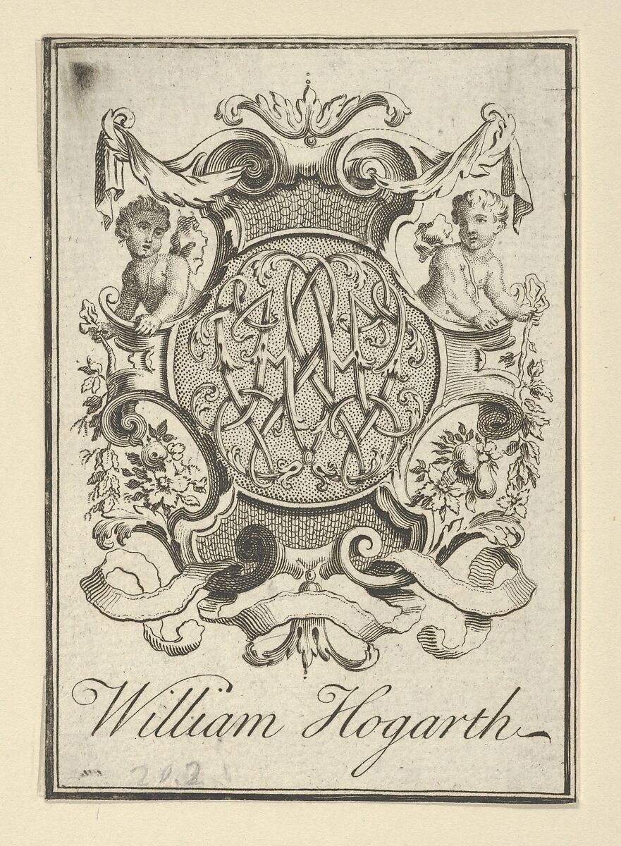 Исторический экслибрис с надписью William Hogarth и вензелем